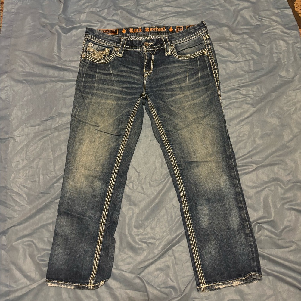 Rock revival jeans, easy capri size 28. These are awesome.